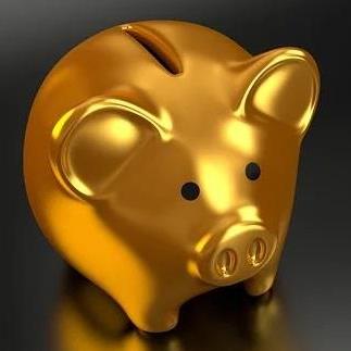 Gullfarget sparegris